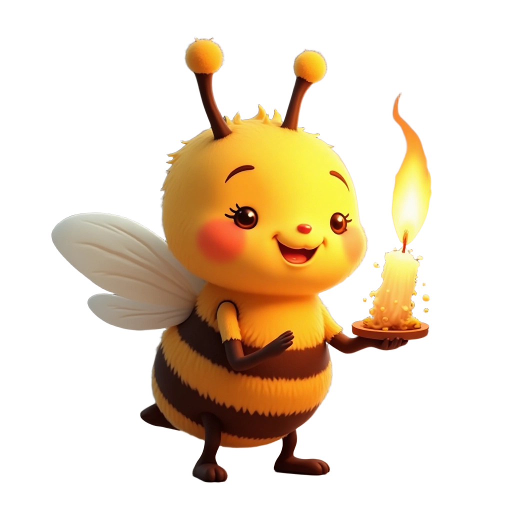 Bee Holding a Candle